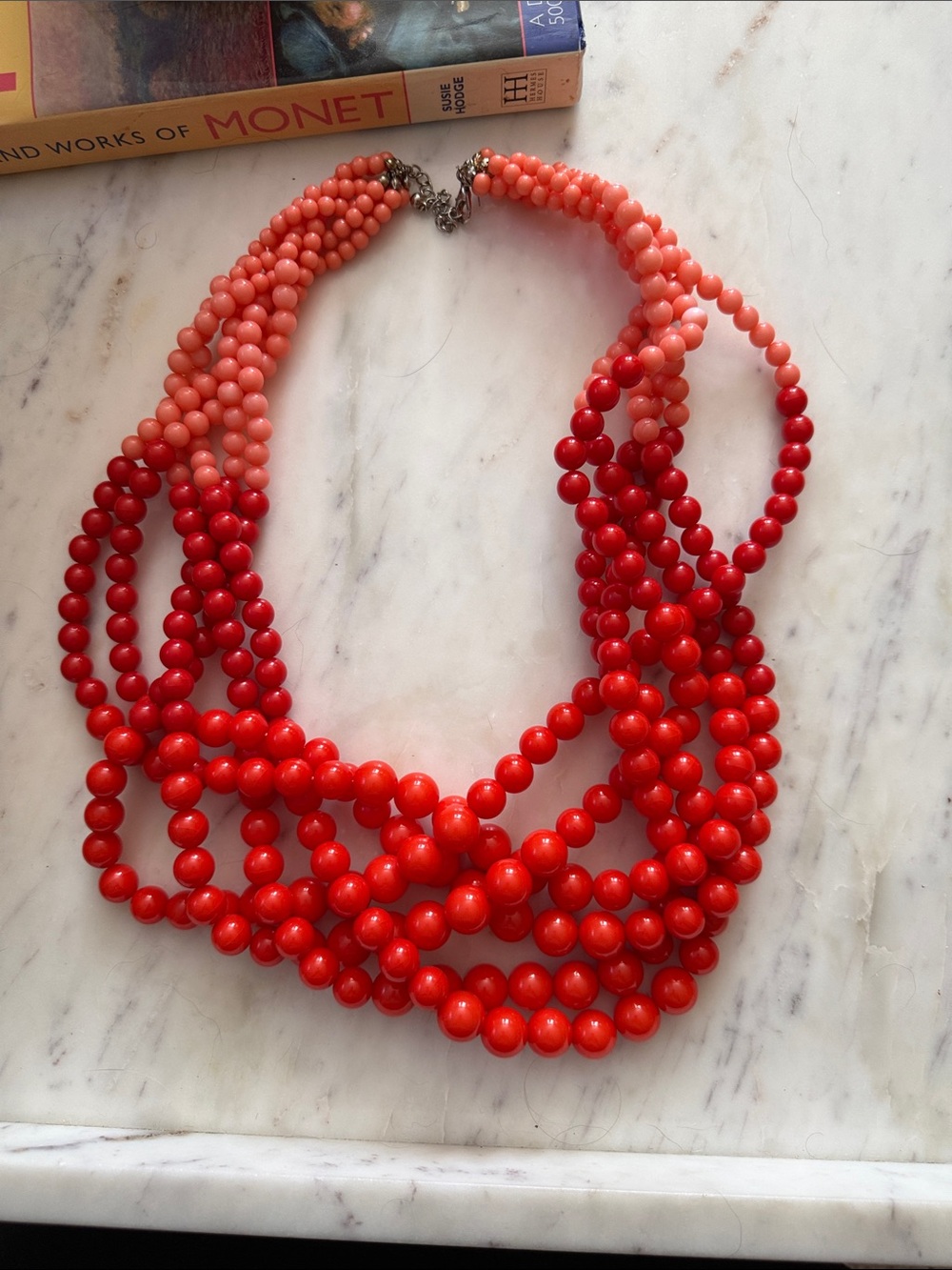 Red and pink statement necklace